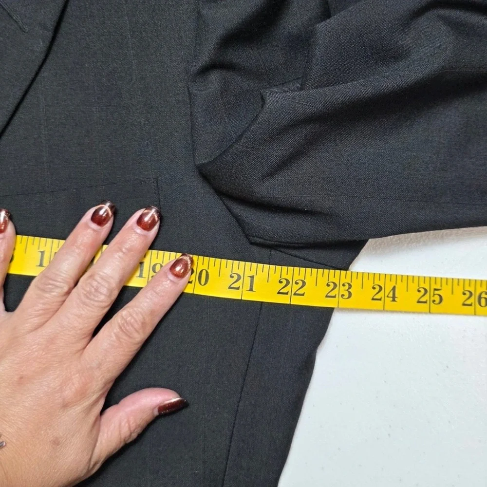 Warren Sewell Blazer Black Wool Blend Two Button Single Vent 42L, Sport Coat